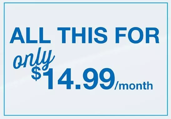 Blue Crew Comfort Club | Beltz Home Service Co. Advertisement Displaying Pricing: &Quot;Get Our Comprehensive Maintenance Plan For Only $14.99/Month&Quot; In Blue Text On A White Background.