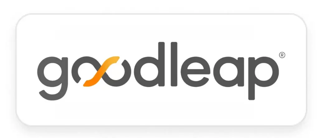 Goodleap Logo With Lowercase Gray Letters And An Orange Curved Line Through The &Quot;O.&Quot; White Background With Rounded Corners, Presented In Partnership With Beltz Home Service Co.
